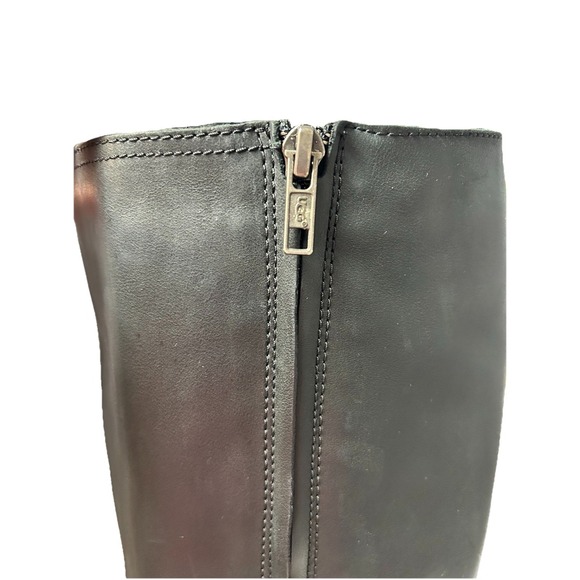 UGG Bandara Tall Black Leather Riding Boots Women's 8 Equestrian Minimalist - Picture 10 of 14